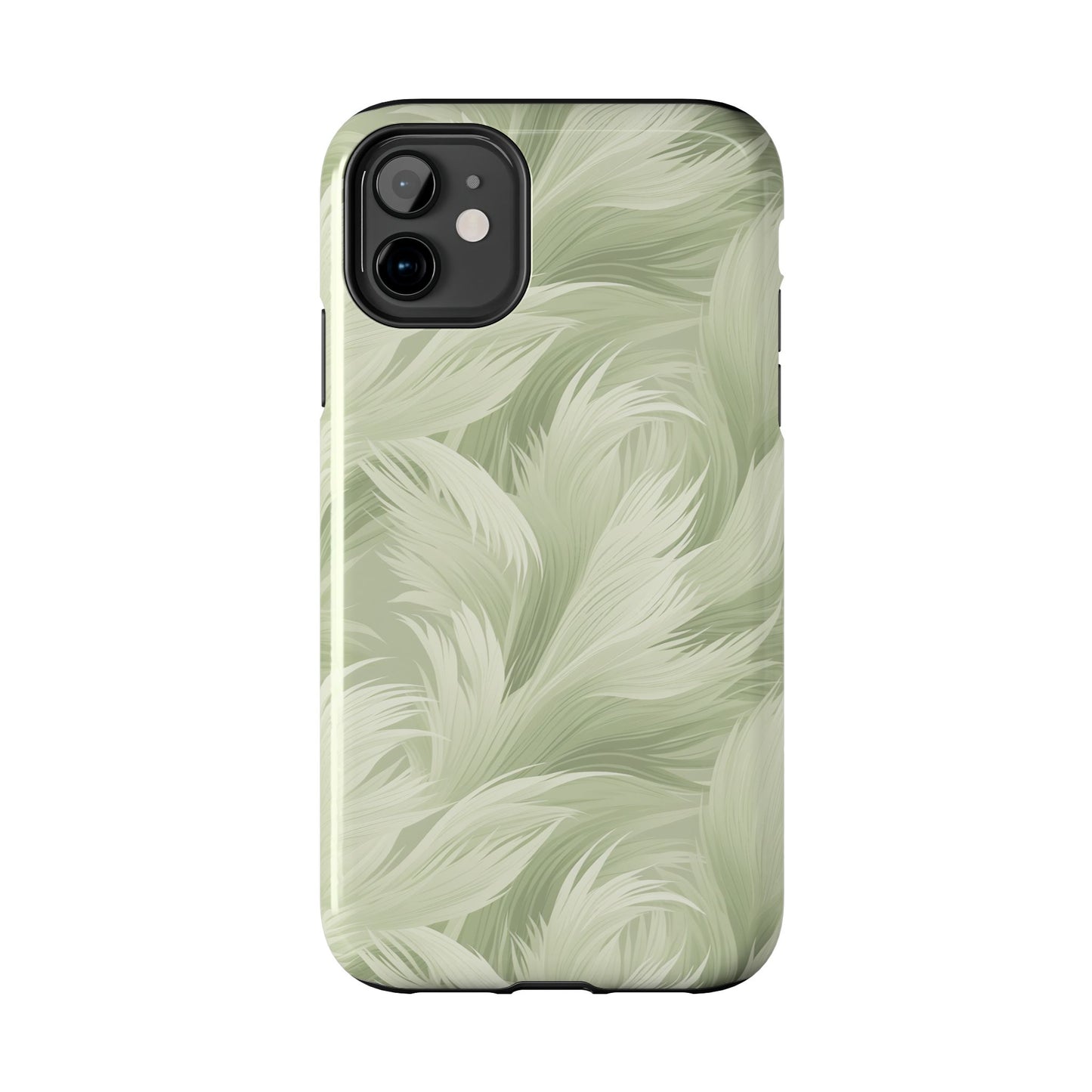 Feathered sage green Abstract Phone Case iPhone compatible