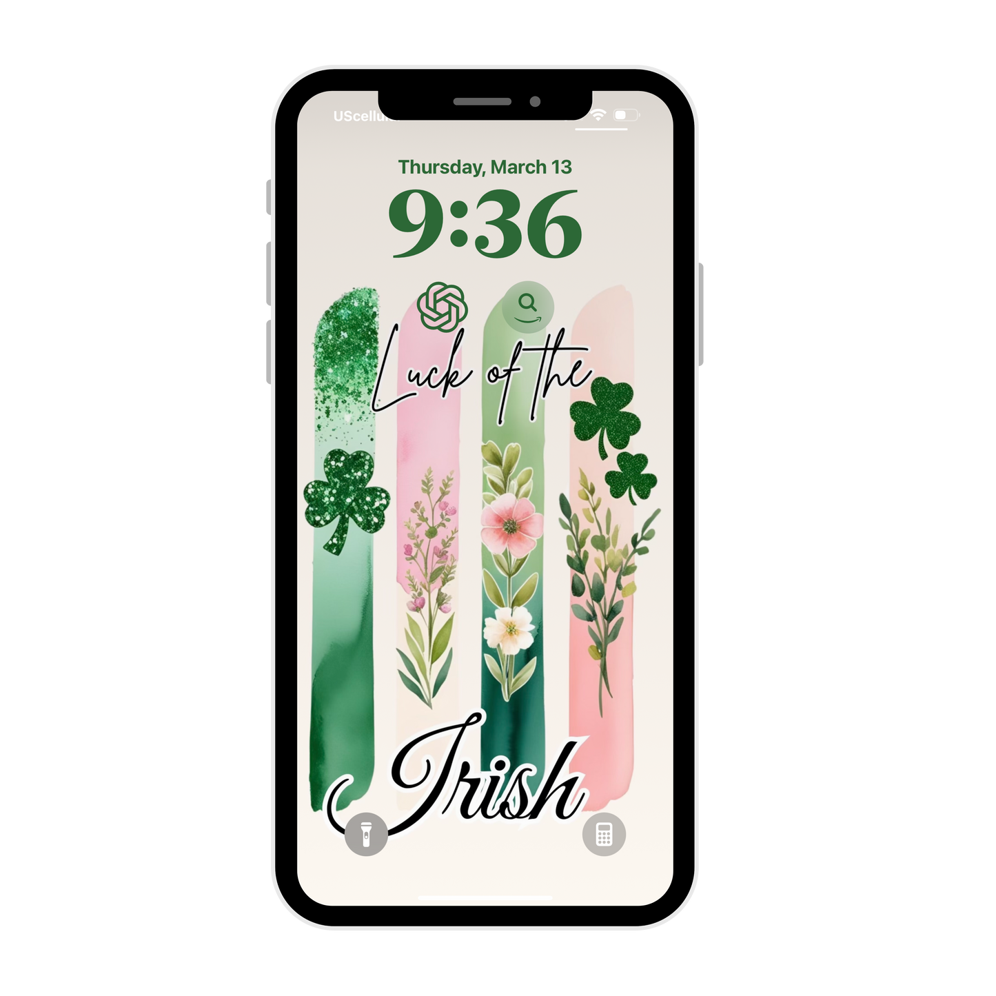 Luck of the Irish wallpaper iPhone lock screen art digital download