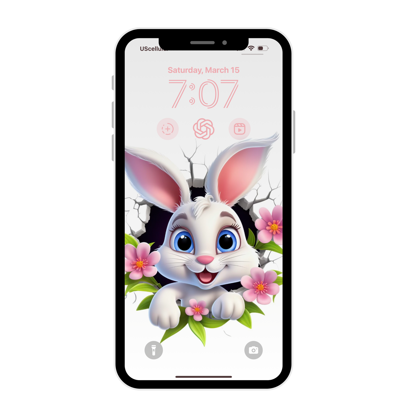 Spring breakout bunny wallpaper iPhone lock screen art digital download