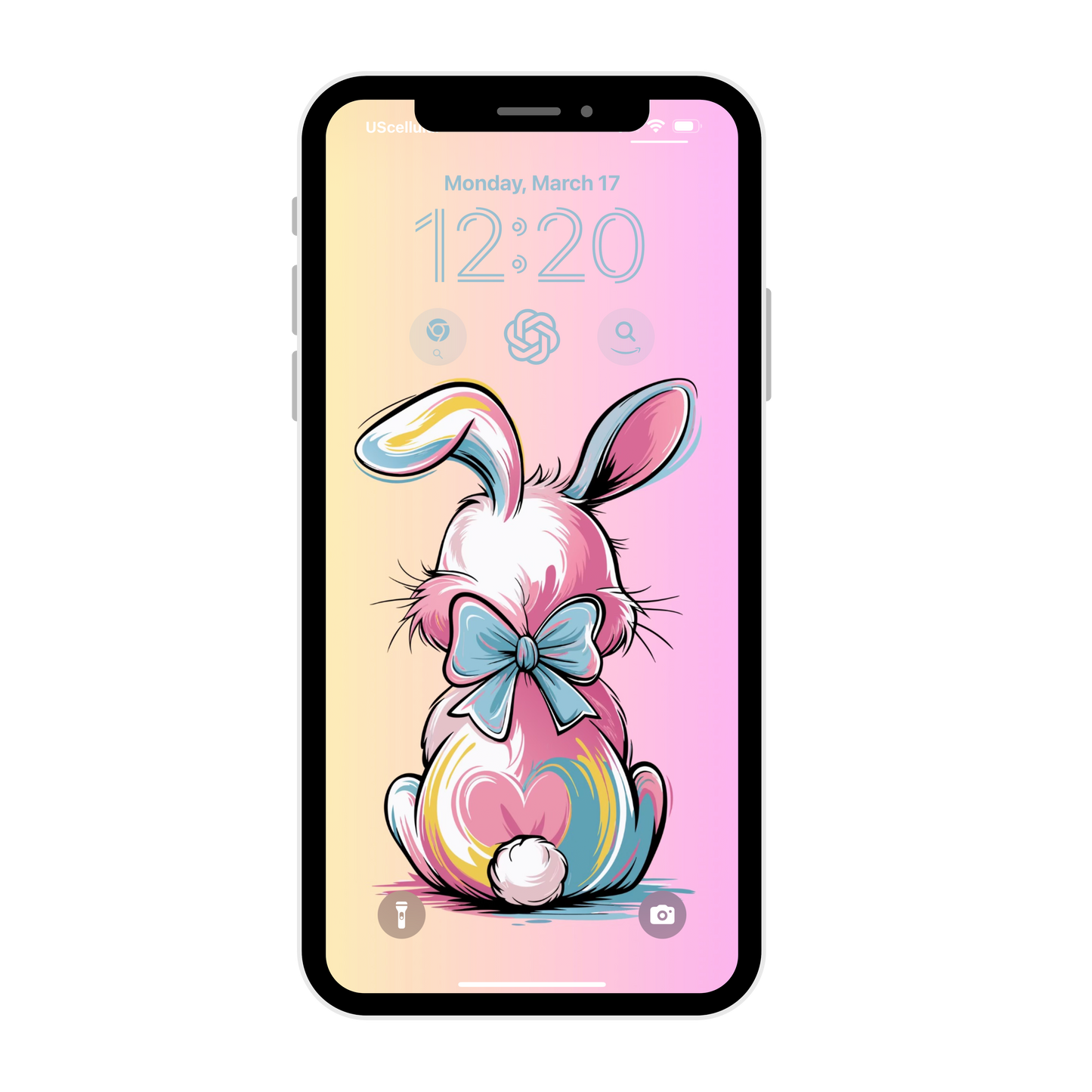 Easter Bunny tail wallpaper iPhone lock screen art digital download