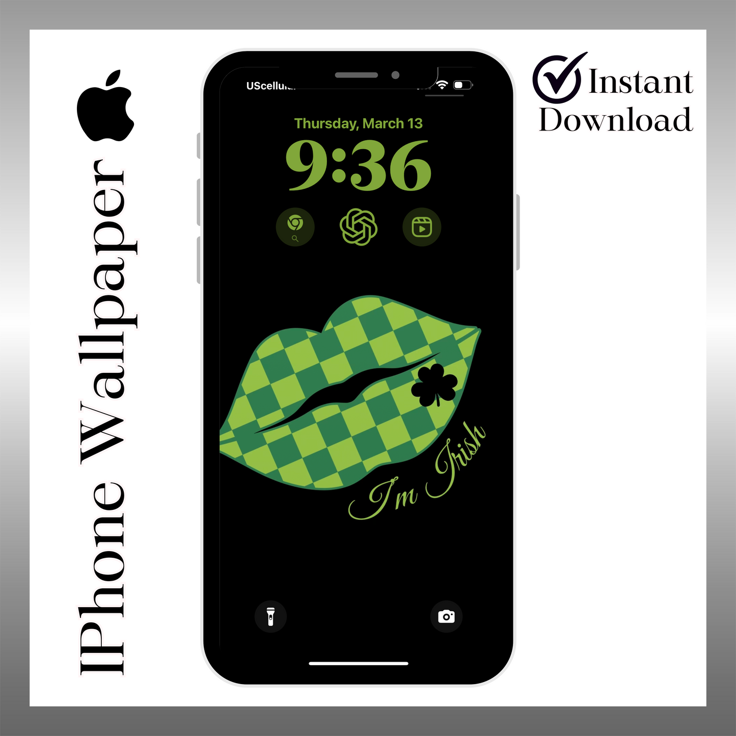 I'm Irish St. Patrick's Day wallpaper iPhone lock screen art digital download