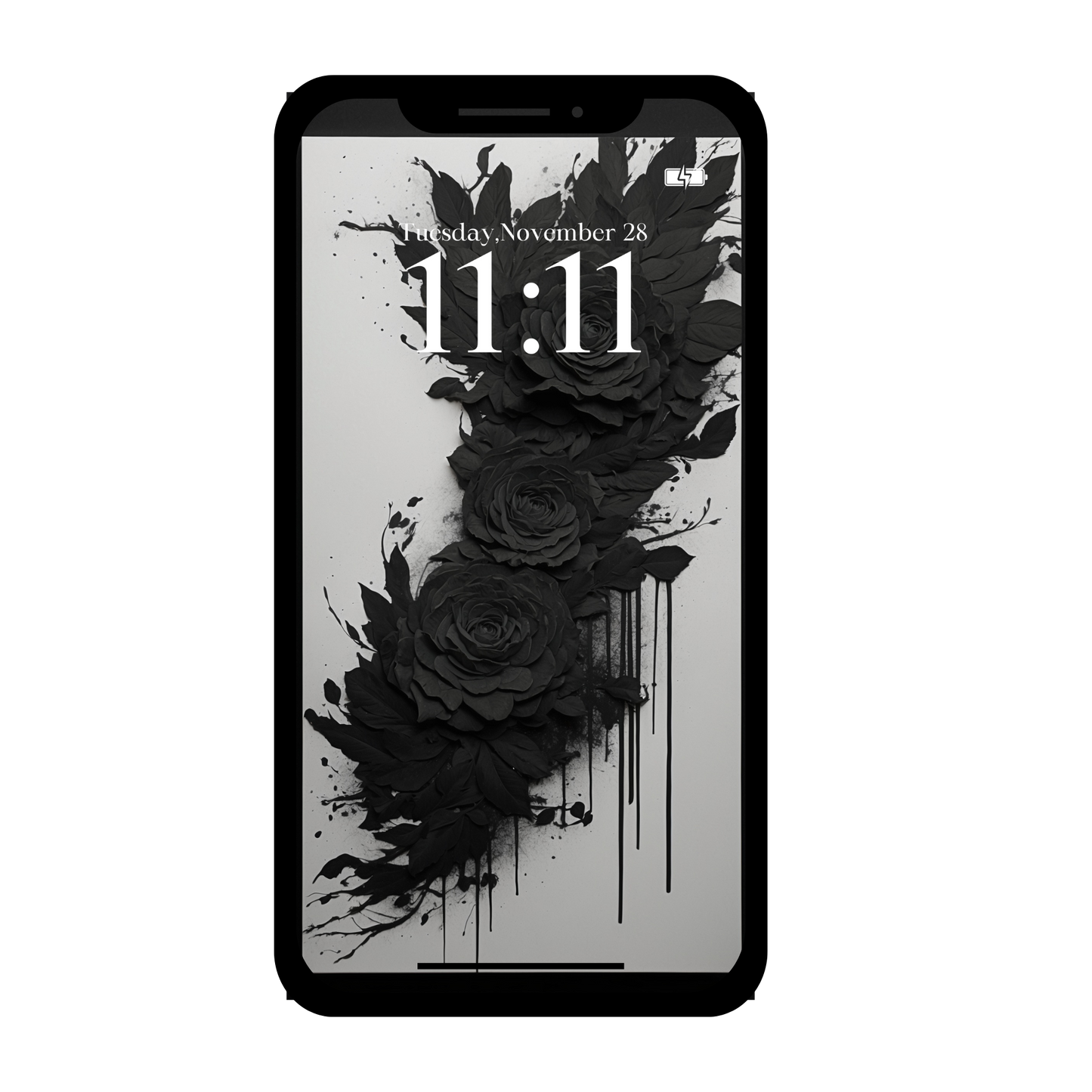Black roses phone wallpaper iPhone lock screen art digital download