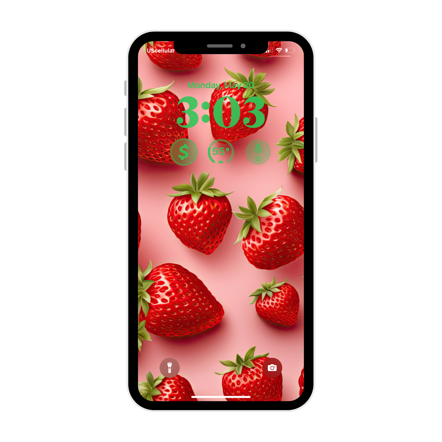 Summer strawberries phone wallpaper iPhone lock screen art digital download