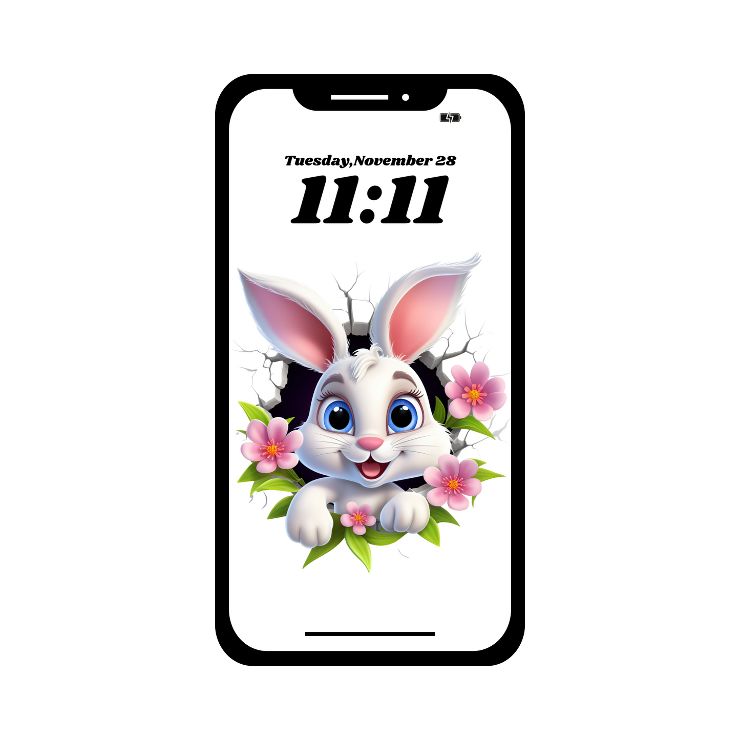 Breakout bunny phone wallpaper iPhone art digital download