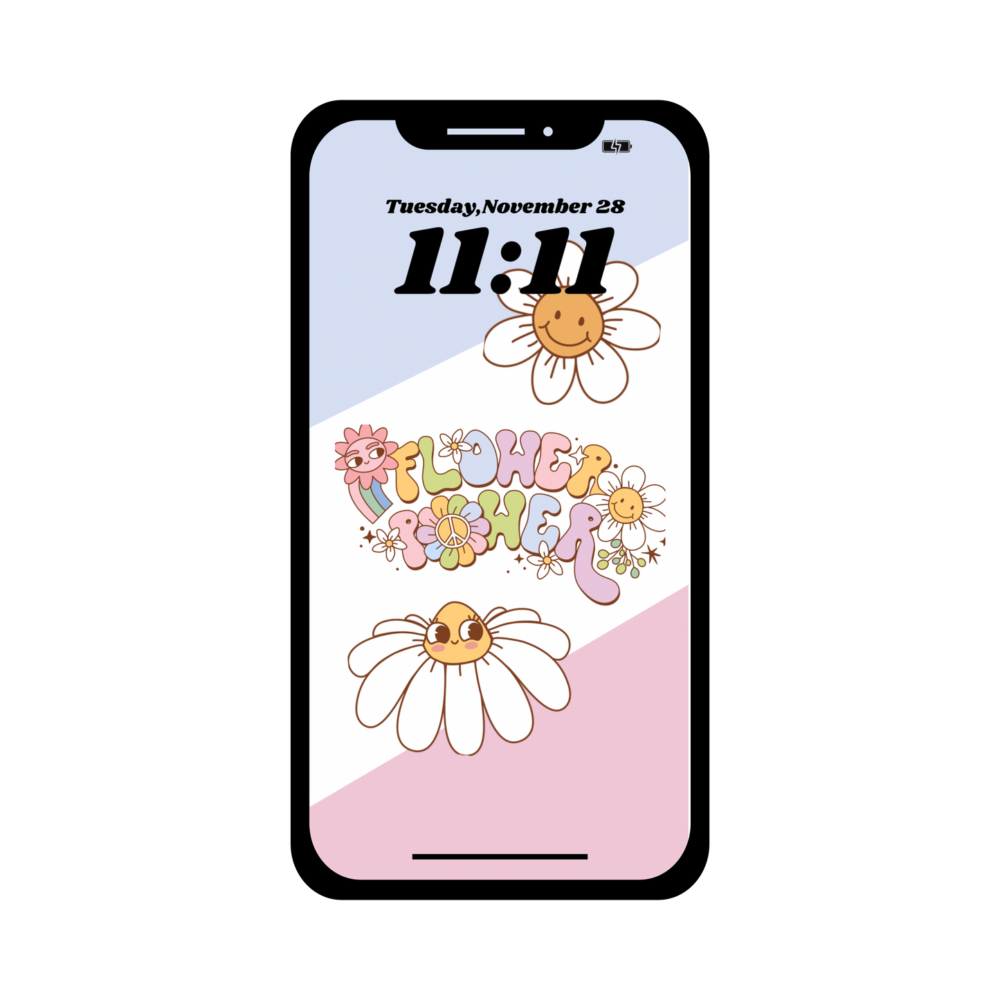Flower power phone wallpaper iPhone lock screen art digital download