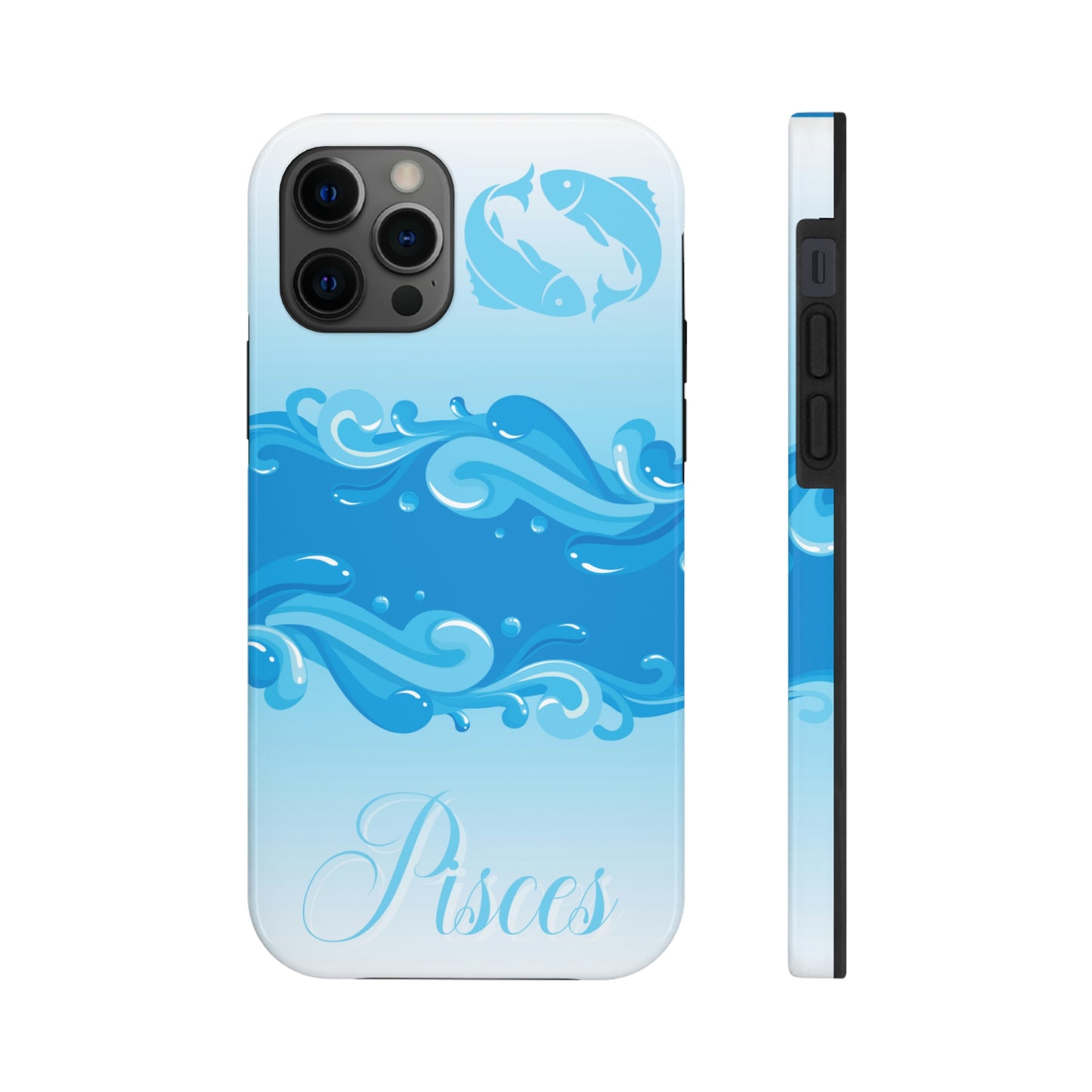 Pisces blue & white/ Tough IPhone case/ Zodiac