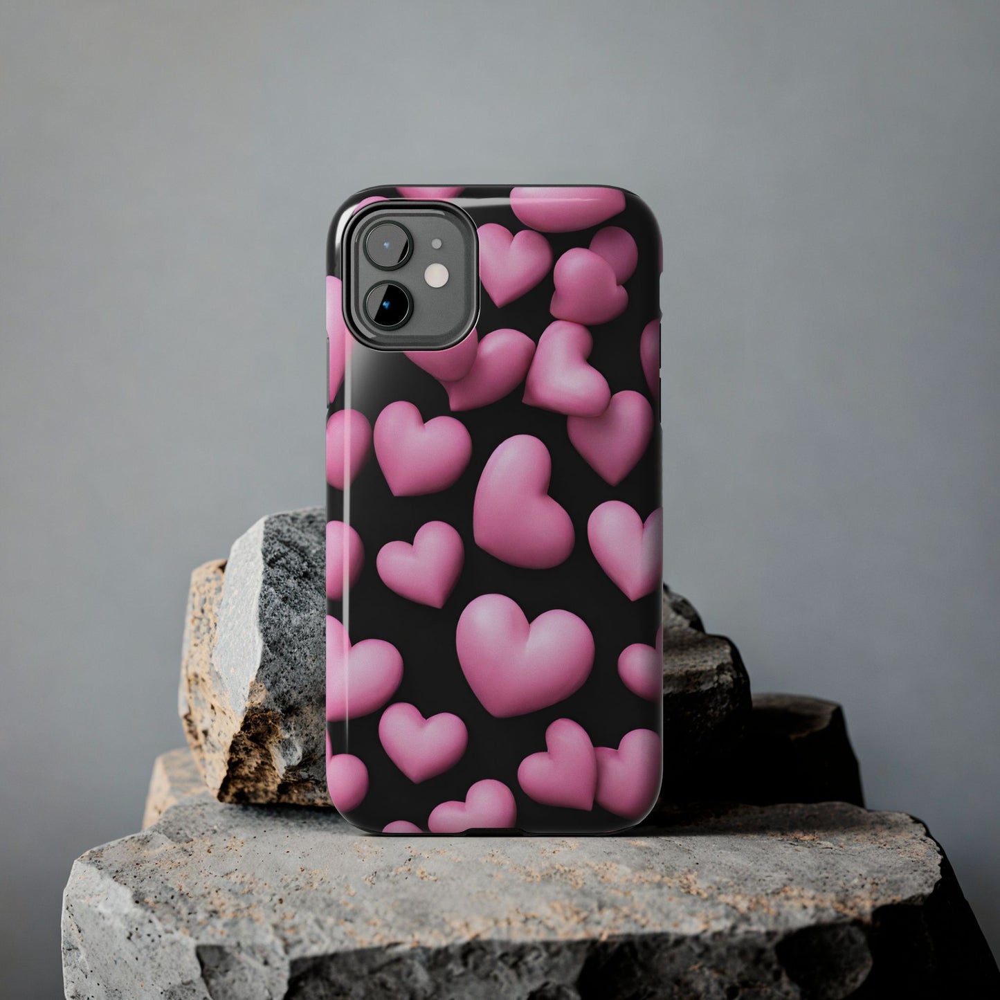 Pink bubble hearts-Valentines day iPhone case- Romantic & stylish design