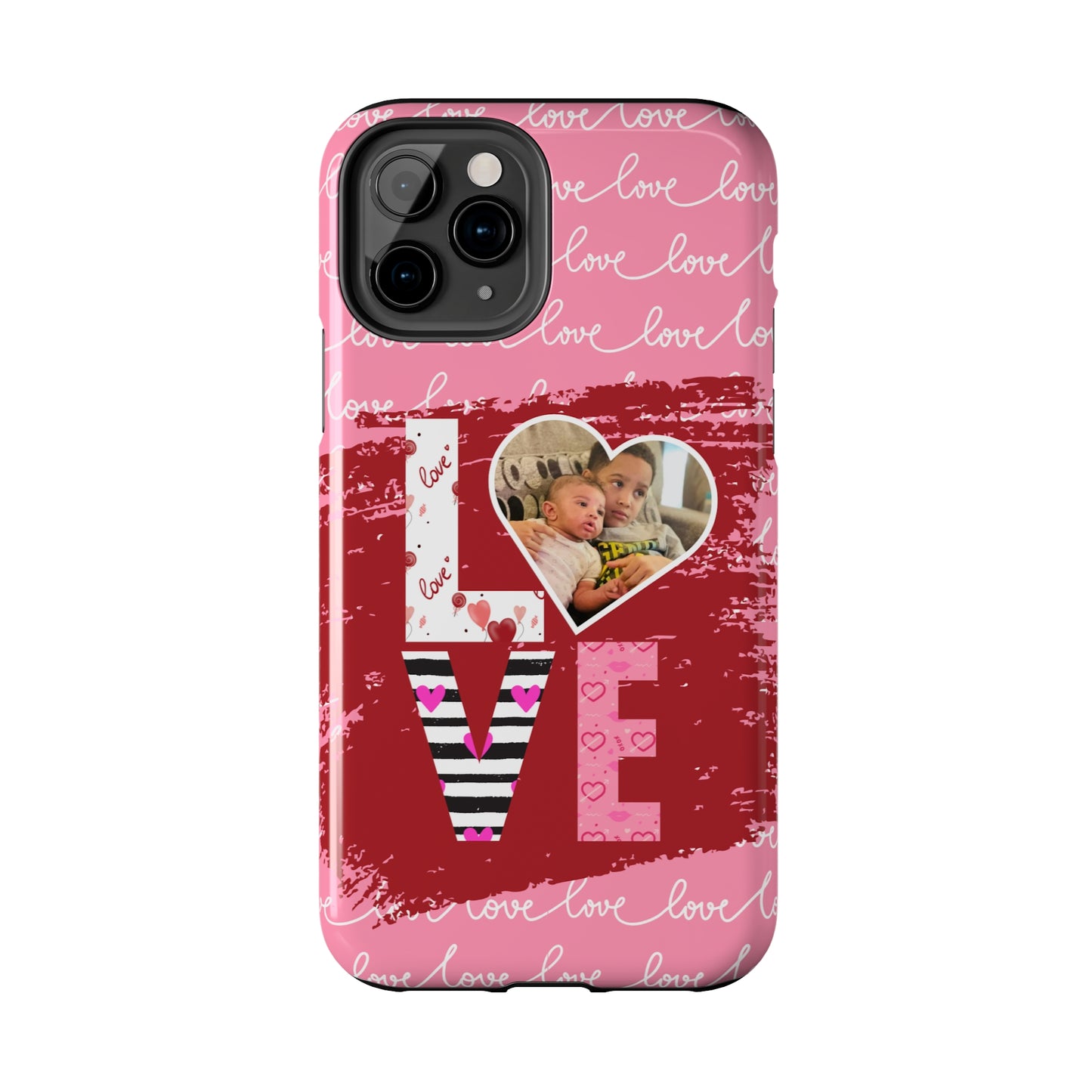 Personalized LOVE custom photo valentines style cute protective cover compatible with iPhone 15