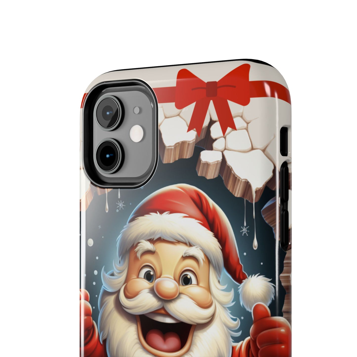 Cartoon Christmas Santa iPhone case. Compatible with iPhone models 11-16 including all mini, plus, pro & pro max. Custom phone case for smartphones. design for Girls, Woman