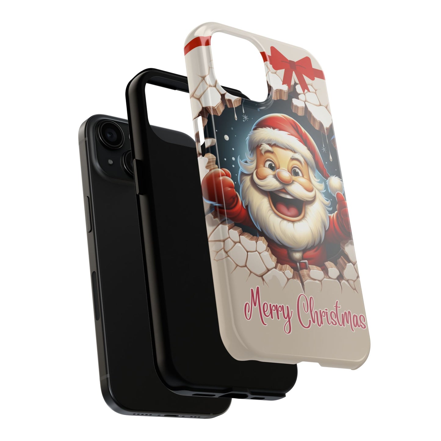 Cartoon Christmas Santa iPhone case. Compatible with iPhone models 11-16 including all mini, plus, pro & pro max. Custom phone case for smartphones. design for Girls, Woman