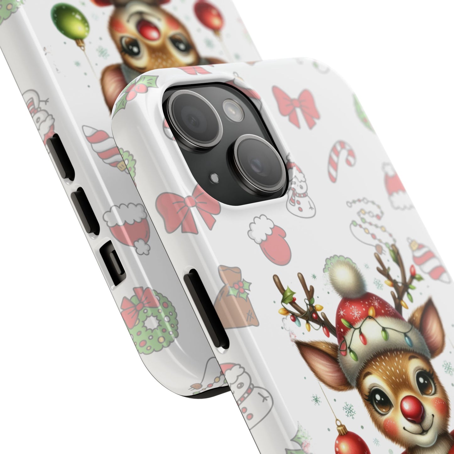 Merry Christmas baby reindeer iPhone 16 Case, Christmas iPhone Cover, Festive Holiday Accessory, Cute Xmas Phone Protector, Winter Santa Tech