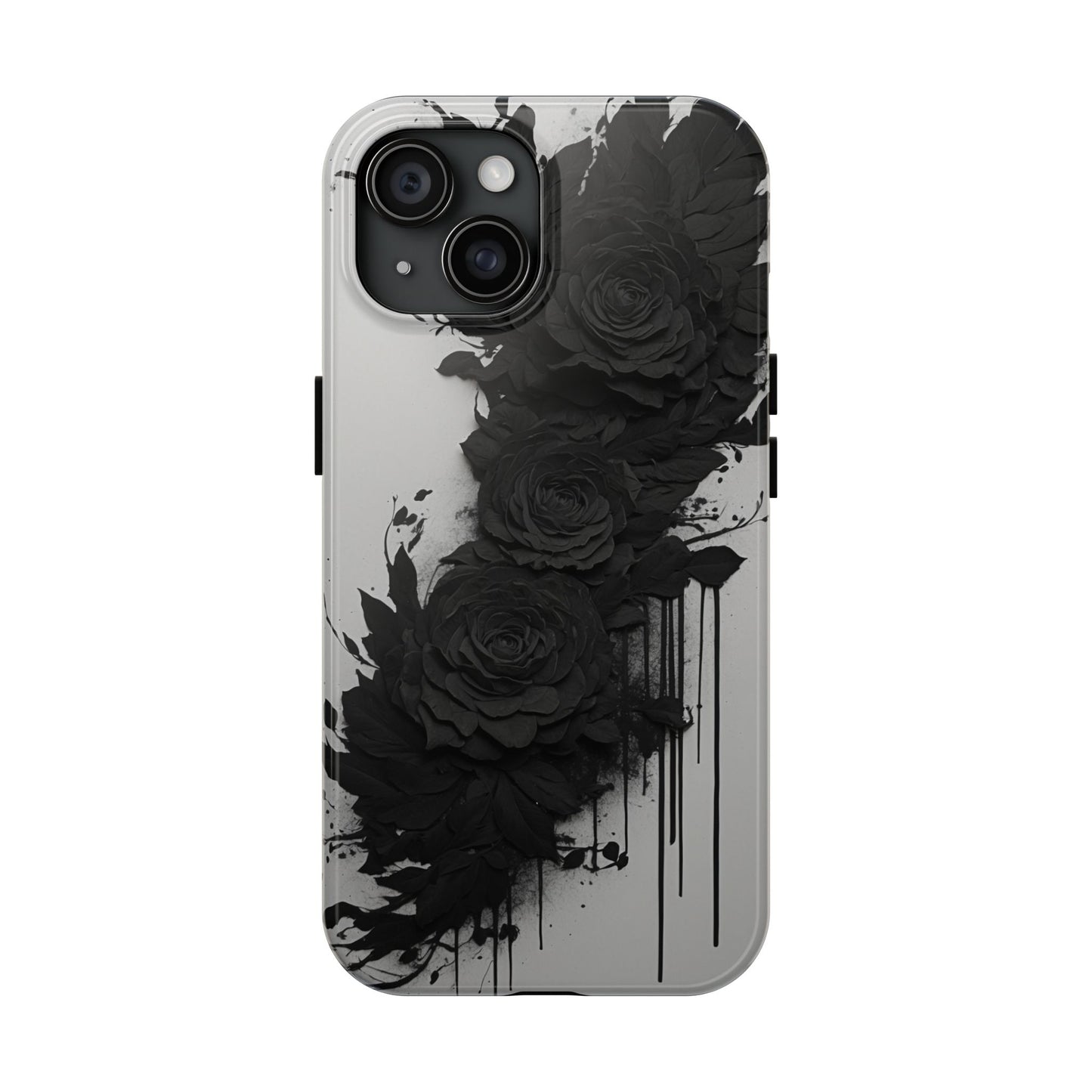 Black roses phone case iPhone 15 floral phone cover