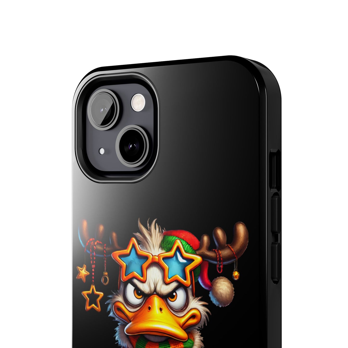 Funny grumpy Christmas duck iPhone 16 Case, Christmas iPhone Cover, Festive Holiday Accessory, Cute Xmas Phone Protector, Winter Santa Tech