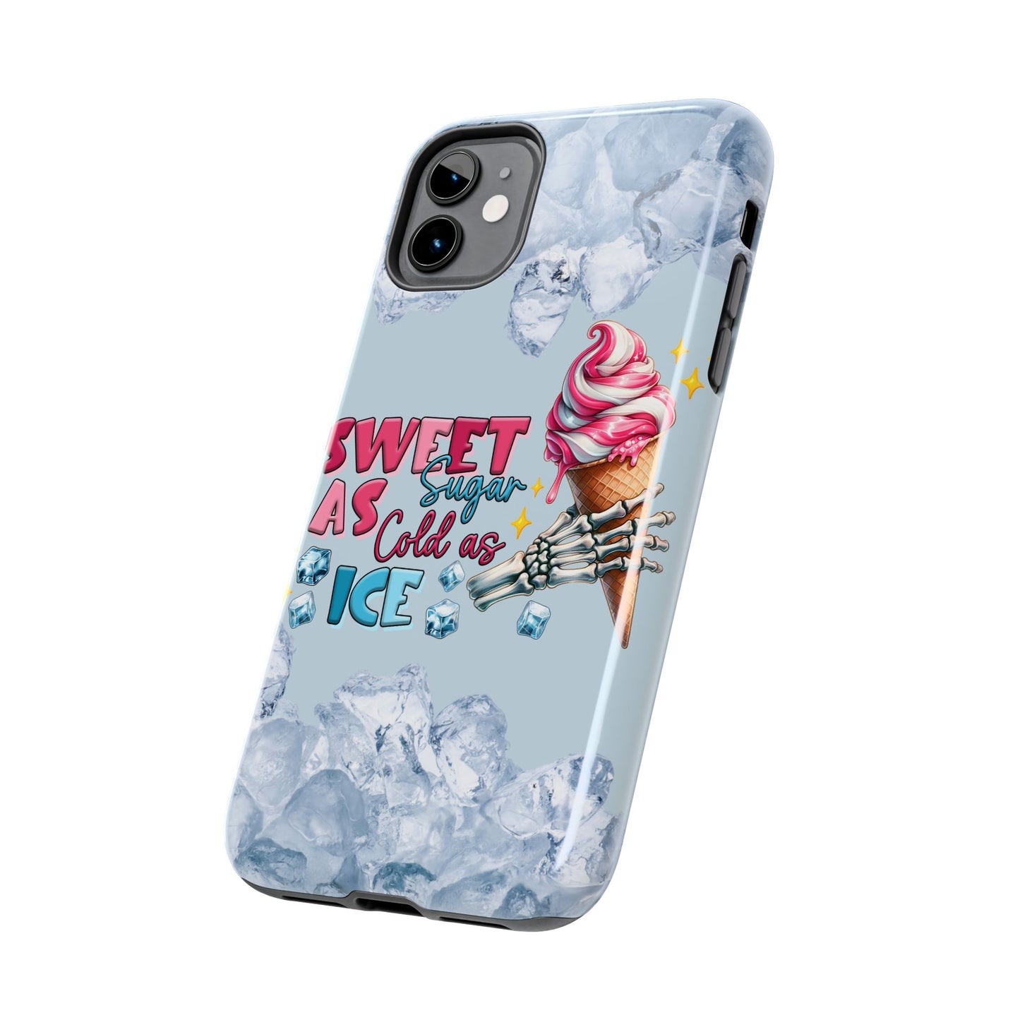 Cold as ice summer aesthetics iPhone case. Compatible with iPhone models 11-15 including all mini, plus, pro & pro max. Custom phone case for smartphones. design for Girls, Woman