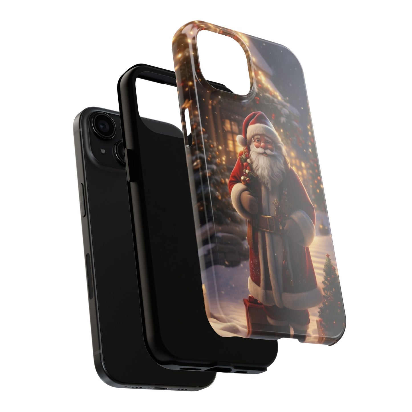 Vintage Christmas Santa iPhone case. Compatible with iPhone models 11-15 including all mini, plus, pro & pro max. Custom phone case for smartphones. design for Girls, Woman