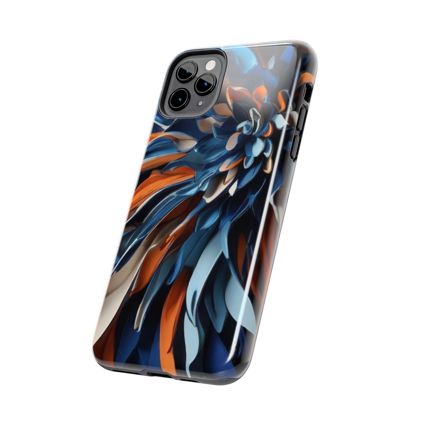 Blue & orange abstract art Tough iPhone Case iphone 14 accessories