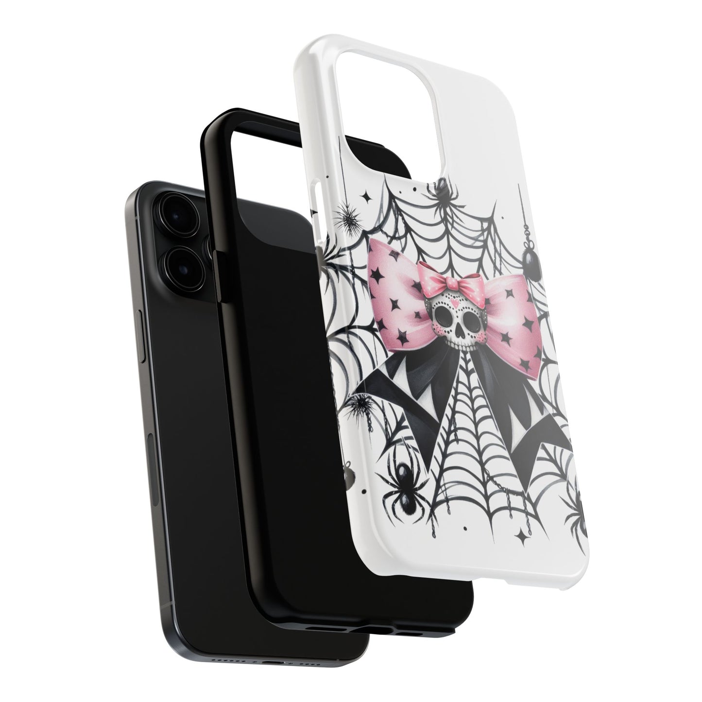 Skull & Bows Halloween themed iPhone case Models 11-15