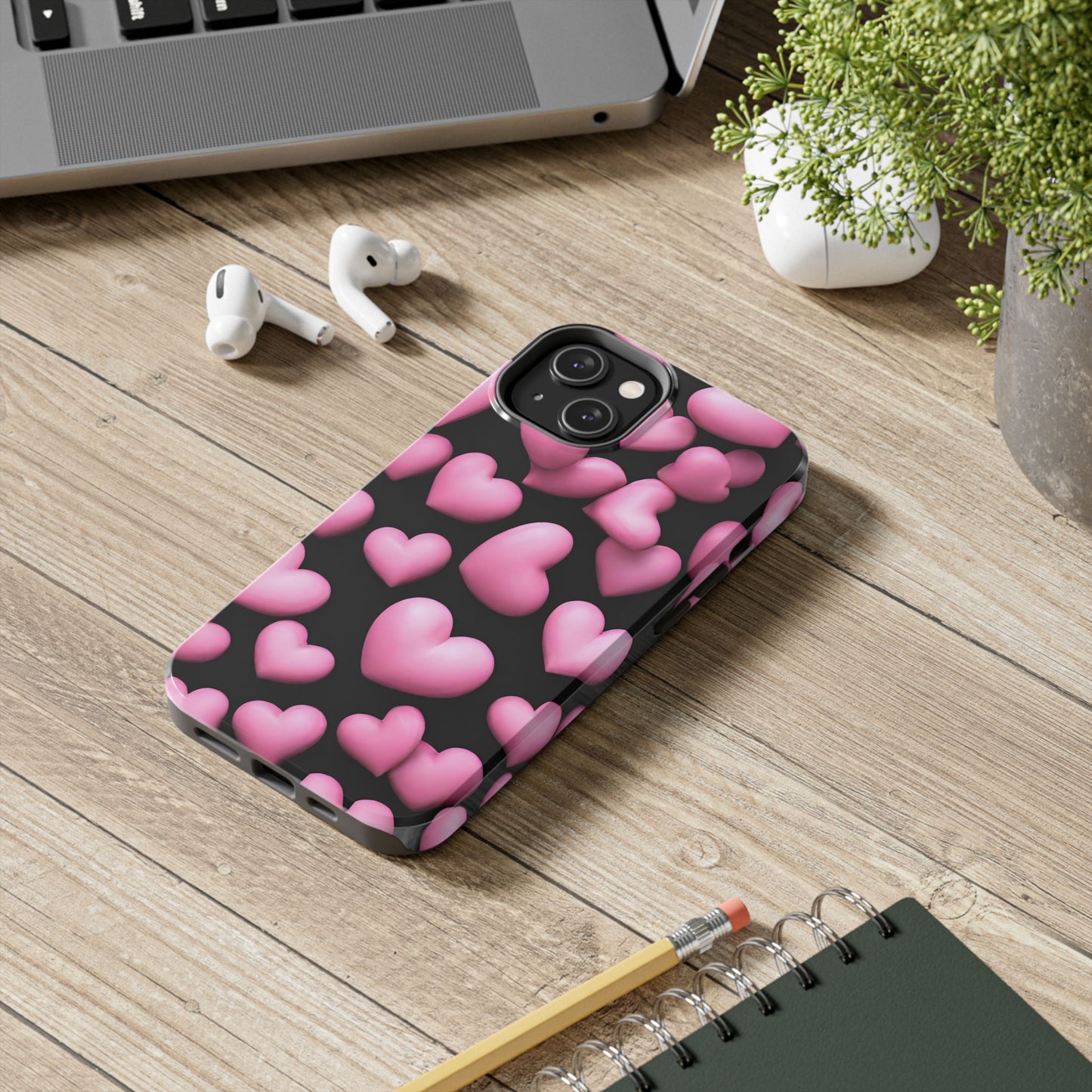 Pink bubble hearts-Valentines day iPhone case- Romantic & stylish design