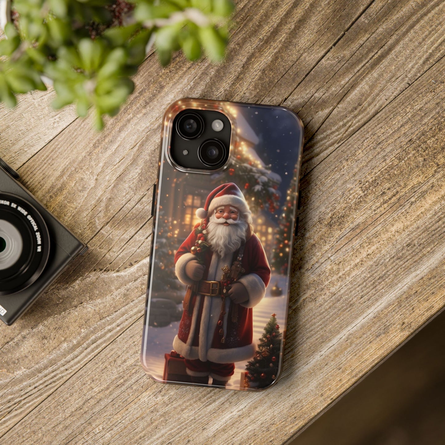 Vintage Christmas Santa iPhone case. Compatible with iPhone models 11-15 including all mini, plus, pro & pro max. Custom phone case for smartphones. design for Girls, Woman