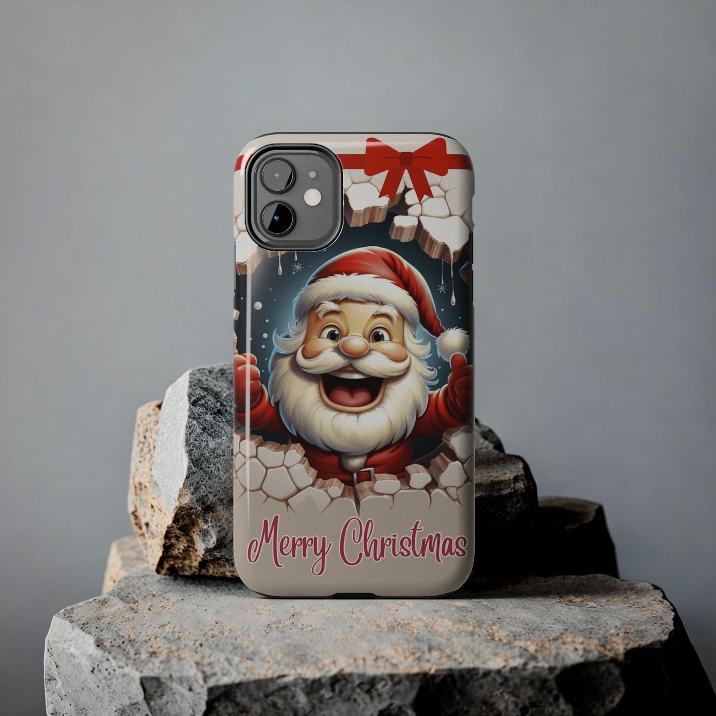 Cartoon Christmas Santa iPhone case. Compatible with iPhone models 11-16 including all mini, plus, pro & pro max. Custom phone case for smartphones. design for Girls, Woman