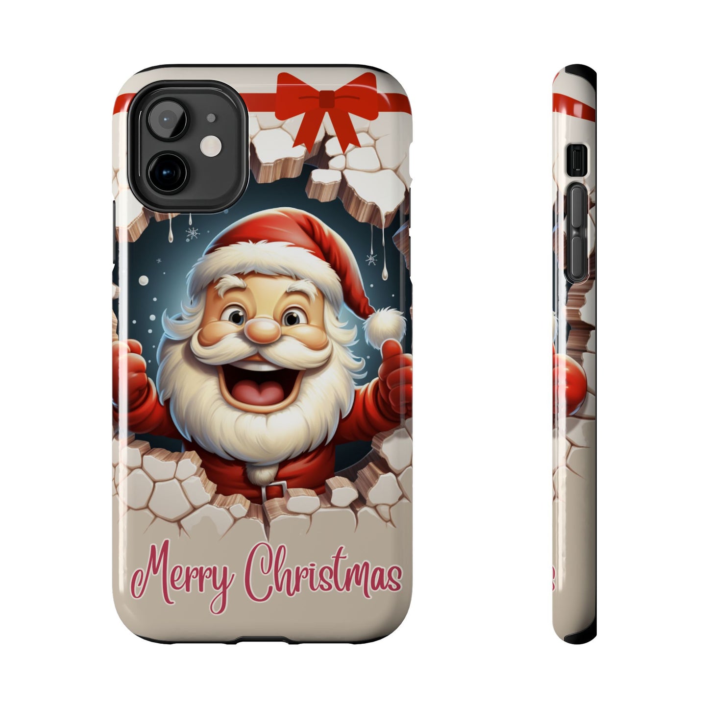 Cartoon Christmas Santa iPhone case. Compatible with iPhone models 11-16 including all mini, plus, pro & pro max. Custom phone case for smartphones. design for Girls, Woman