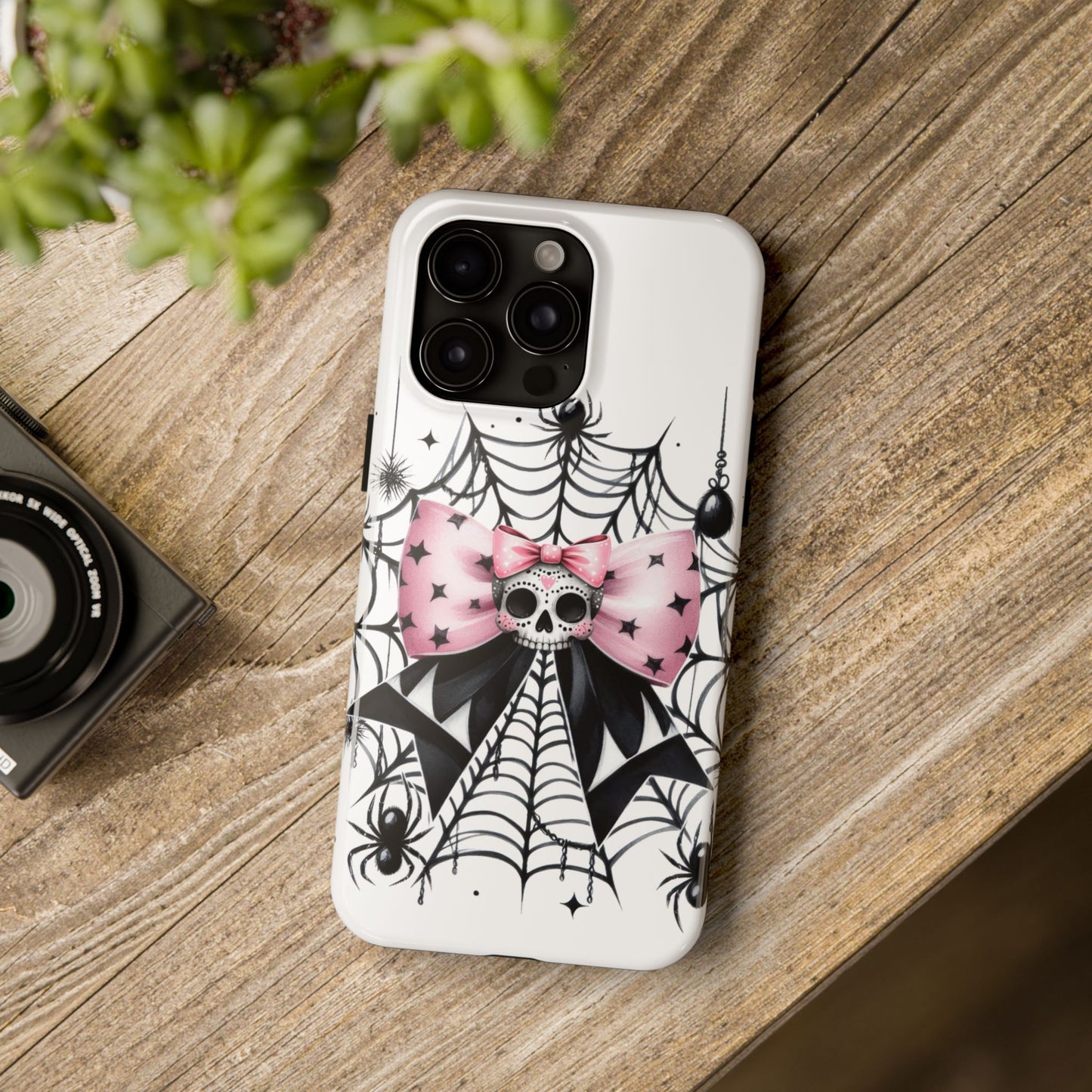 Skull & Bows Halloween themed iPhone case Models 11-15