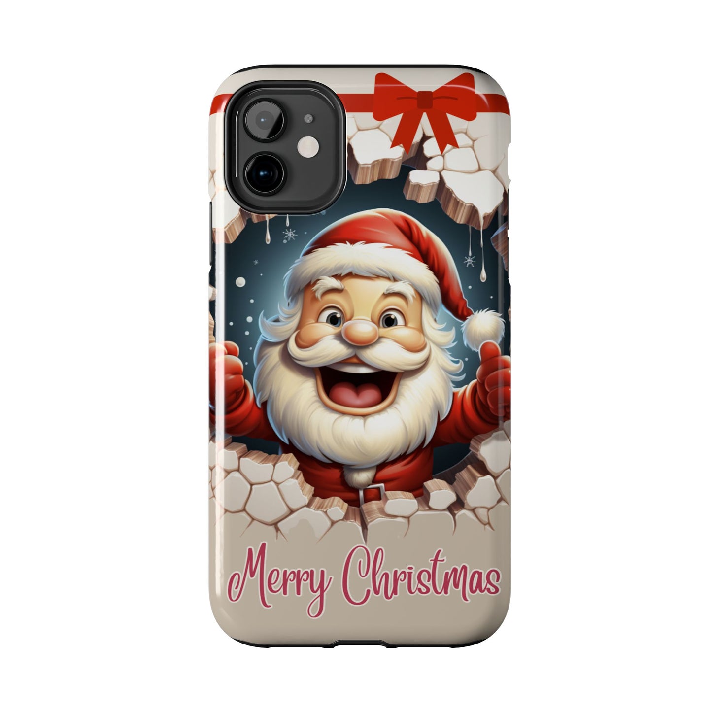 Cartoon Christmas Santa iPhone case. Compatible with iPhone models 11-16 including all mini, plus, pro & pro max. Custom phone case for smartphones. design for Girls, Woman