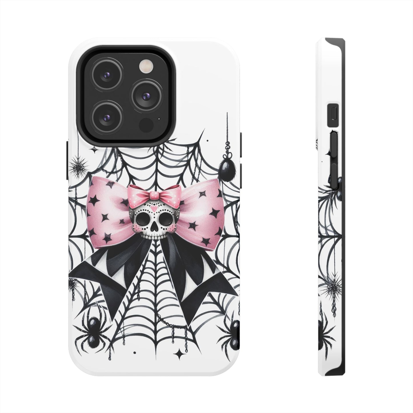 Skull & Bows Halloween themed iPhone case Models 11-15