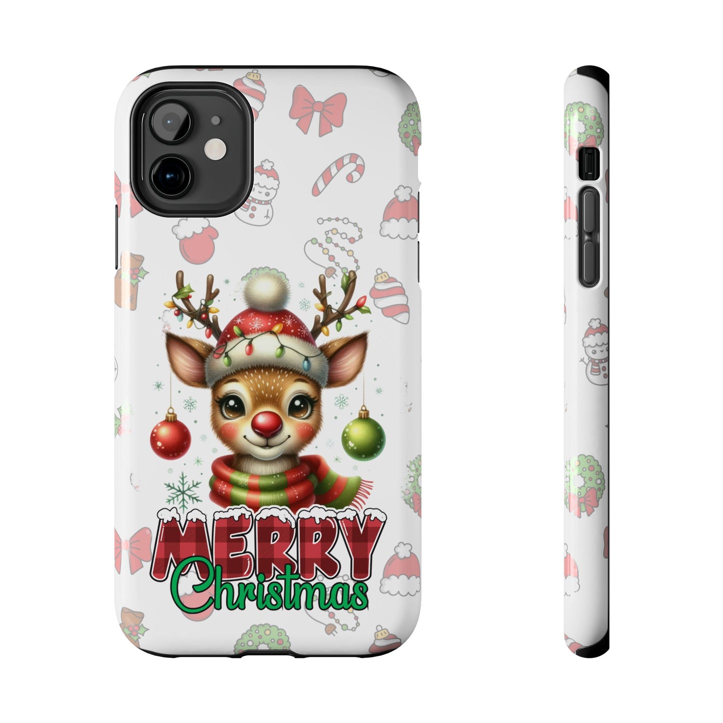 Merry Christmas baby reindeer iPhone 16 Case, Christmas iPhone Cover, Festive Holiday Accessory, Cute Xmas Phone Protector, Winter Santa Tech
