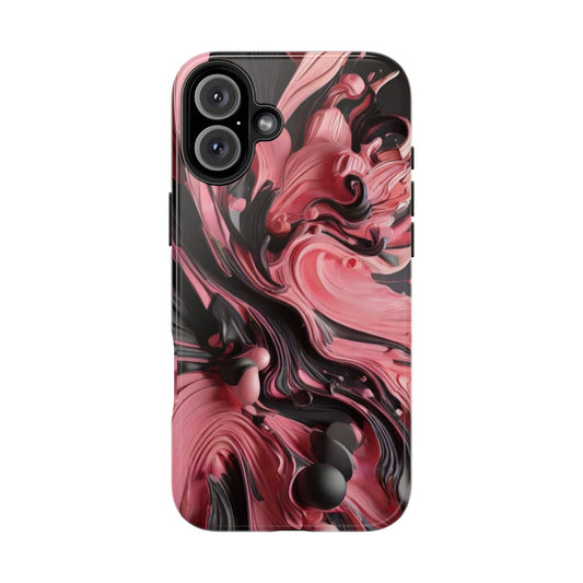 Pink & black abstract iPhone case- aesthetic & stylish design