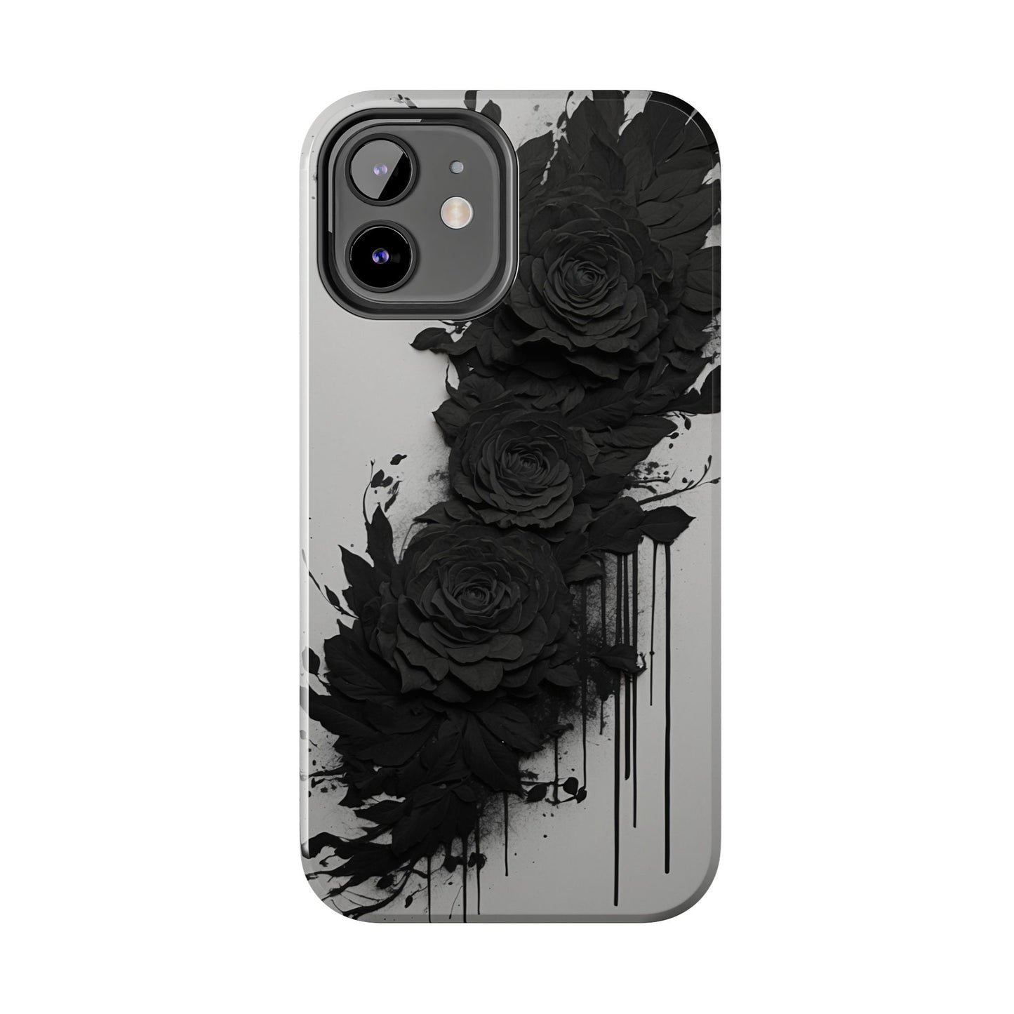 Black roses phone case iPhone 15 floral phone cover