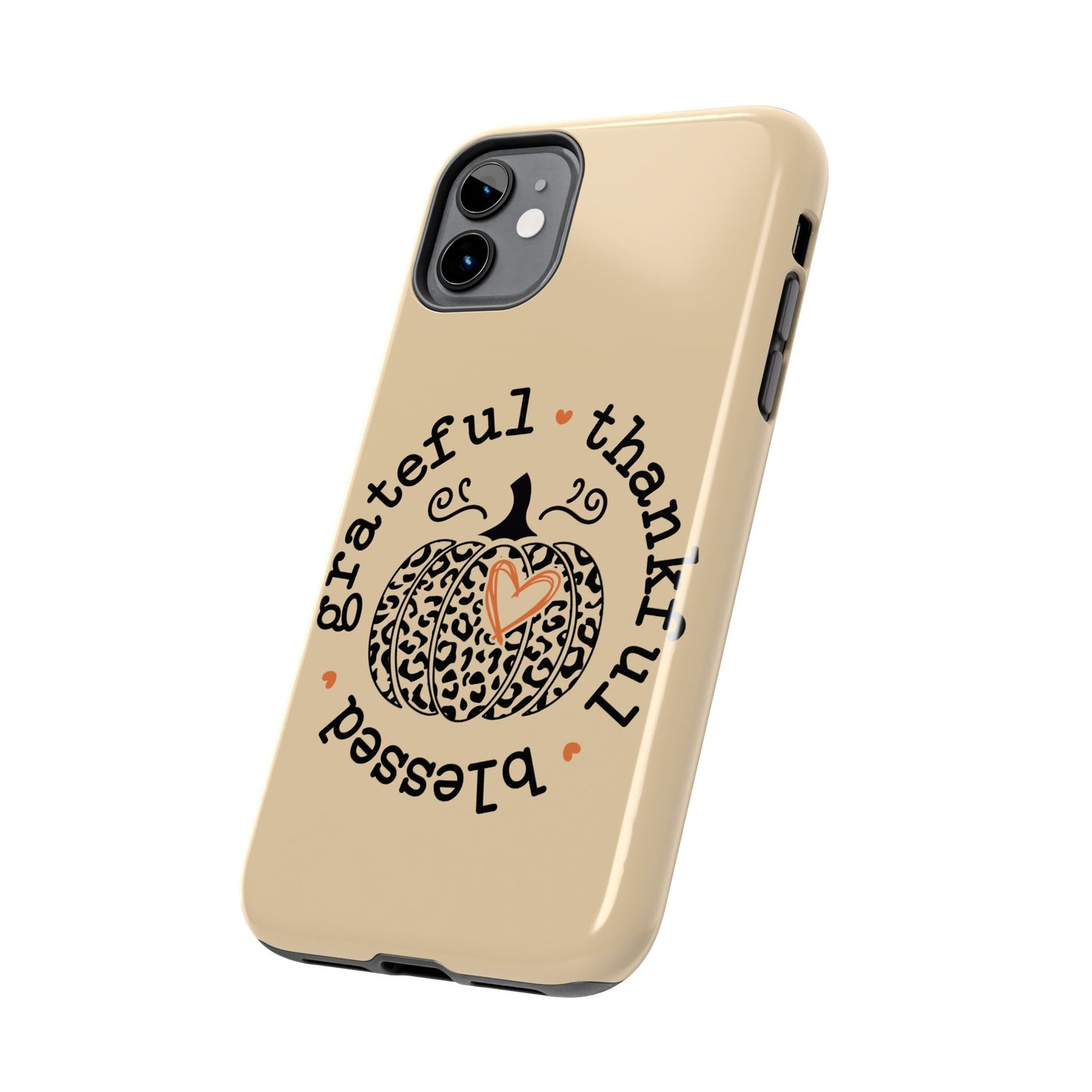 Grateful & Blessed iPhone 16 Case, Fall iPhone Cover, Festive Holiday Accessory, Cute fall Phone Protector, seasonal Tech