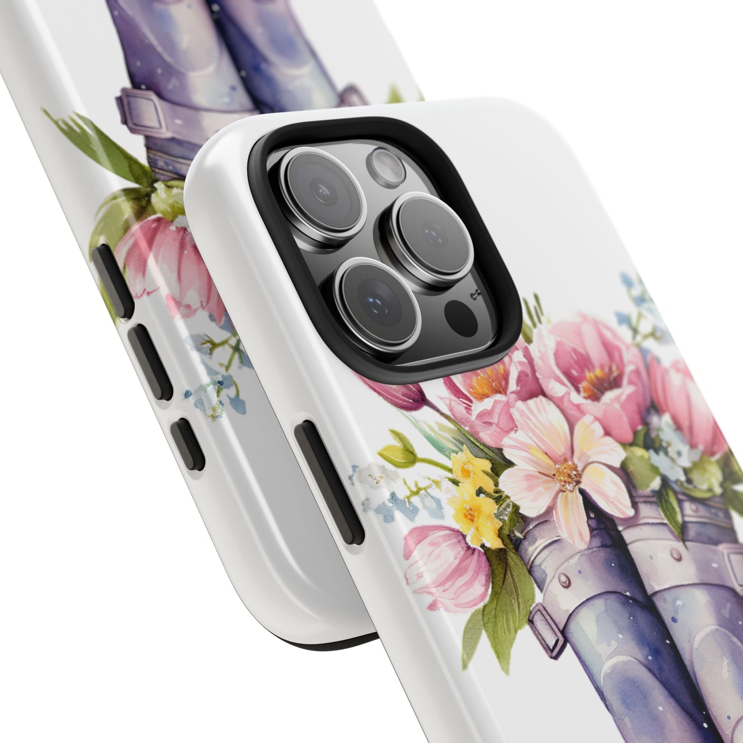 Custom purple rainboots & flowers Mother's day personalized iPhone Case