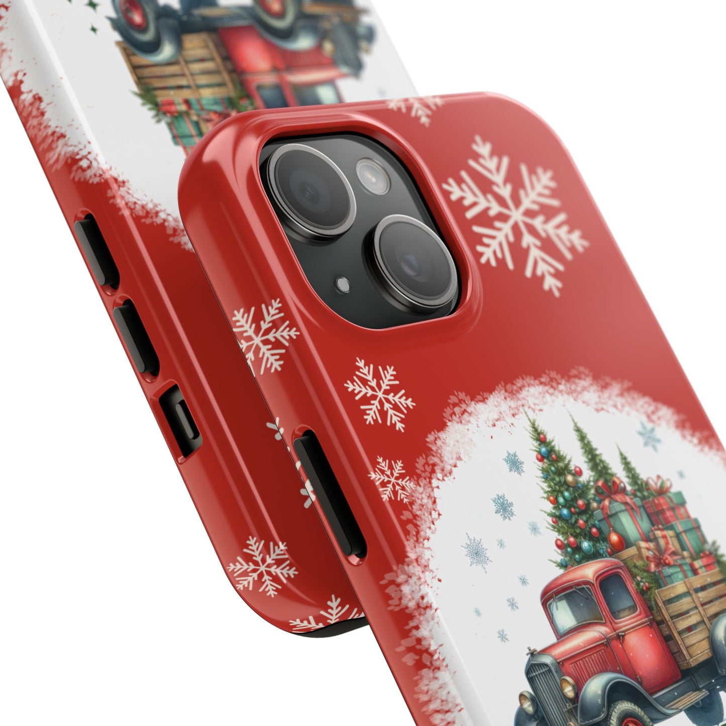 Christmas farm truck iPhone 16 Case, Christmas iPhone Cover, Festive Holiday Accessory, Cute Xmas Phone Protector, Winter Santa Tech