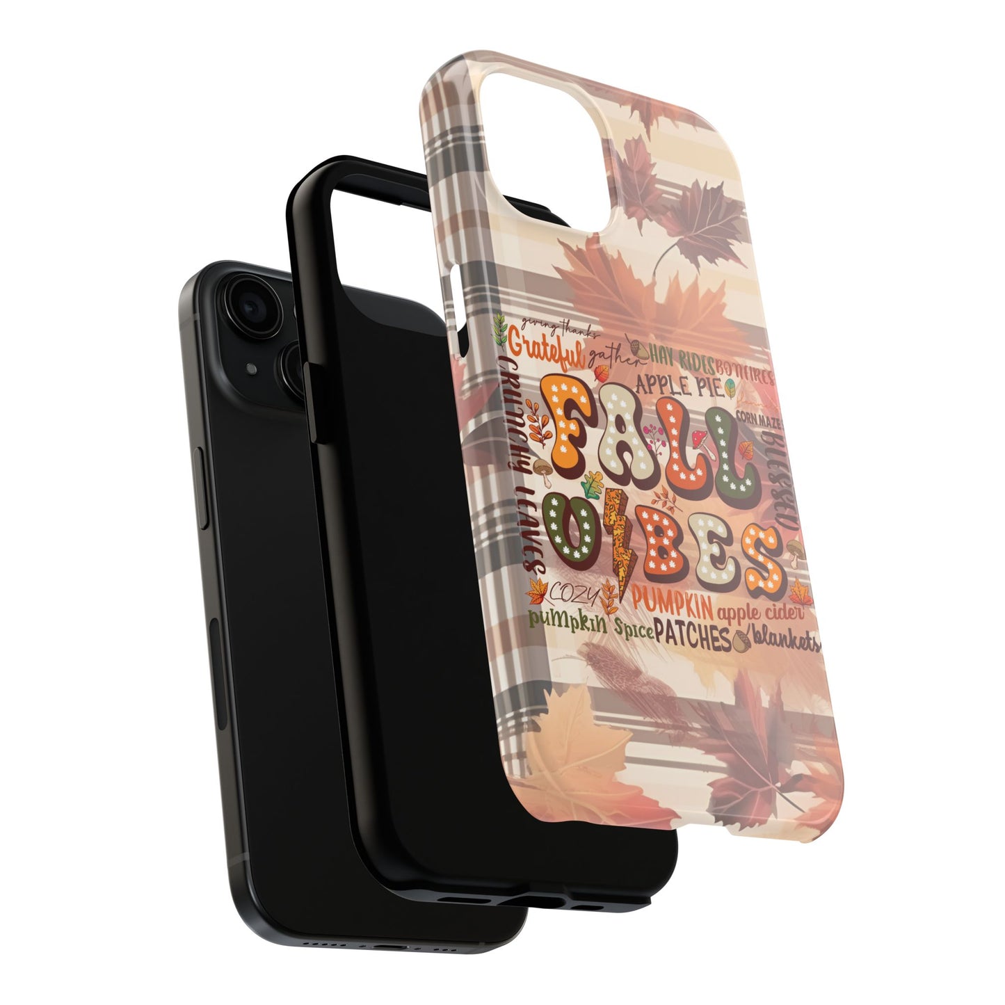 Fall Vibes iPhone 16 Case, Fall iPhone Cover, Festive Holiday Accessory, Cute fall Phone Protector, seasonal Tech