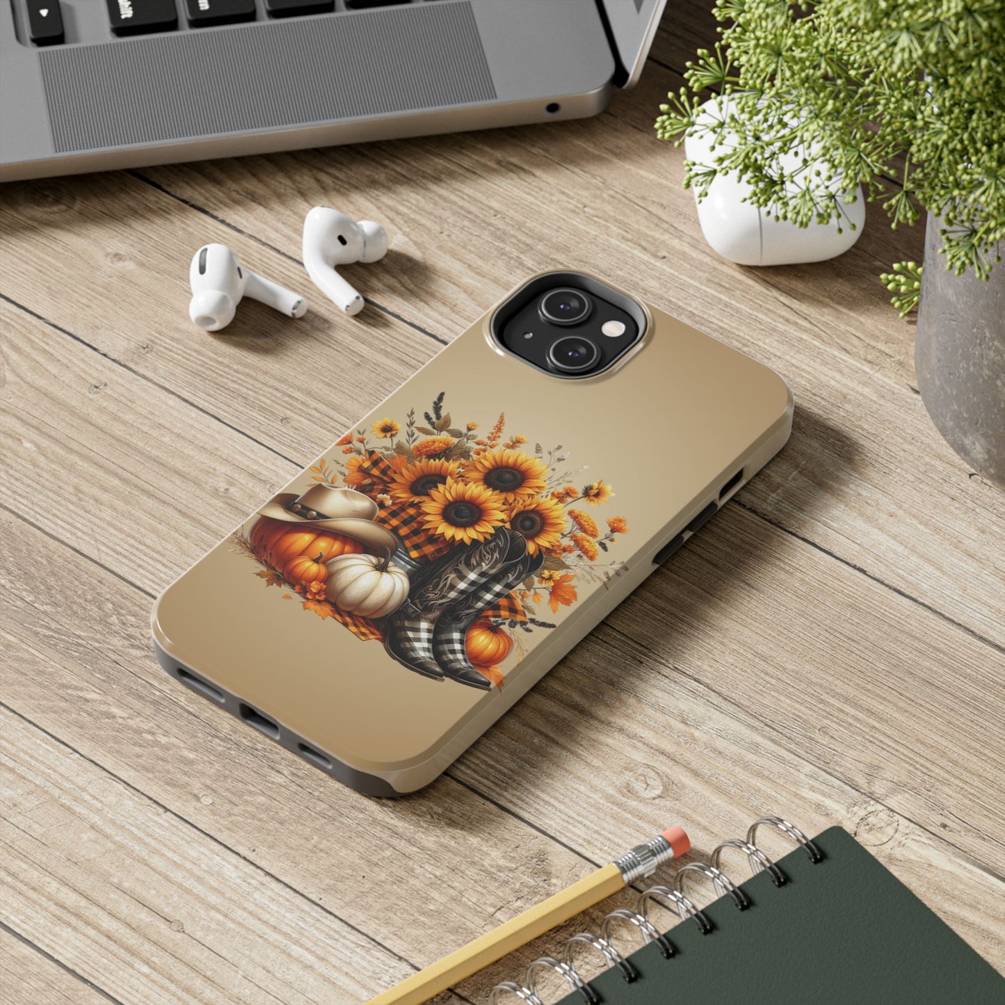 Cute fall cowgirl, fall iPhone Cover, Festive Holiday Accessory, Cute fall Phone Protector, seasonal Tech