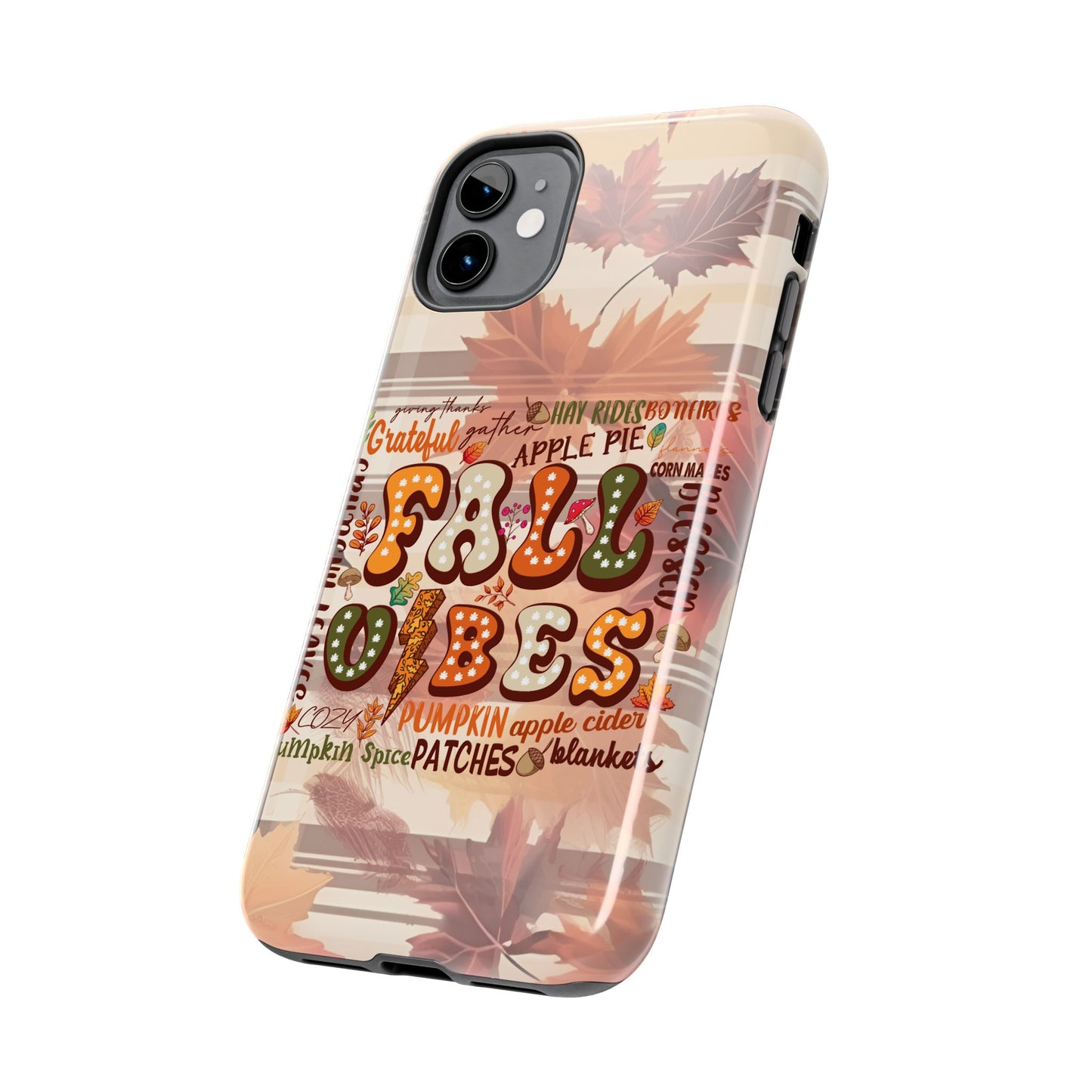 Fall Vibes iPhone 16 Case, Fall iPhone Cover, Festive Holiday Accessory, Cute fall Phone Protector, seasonal Tech