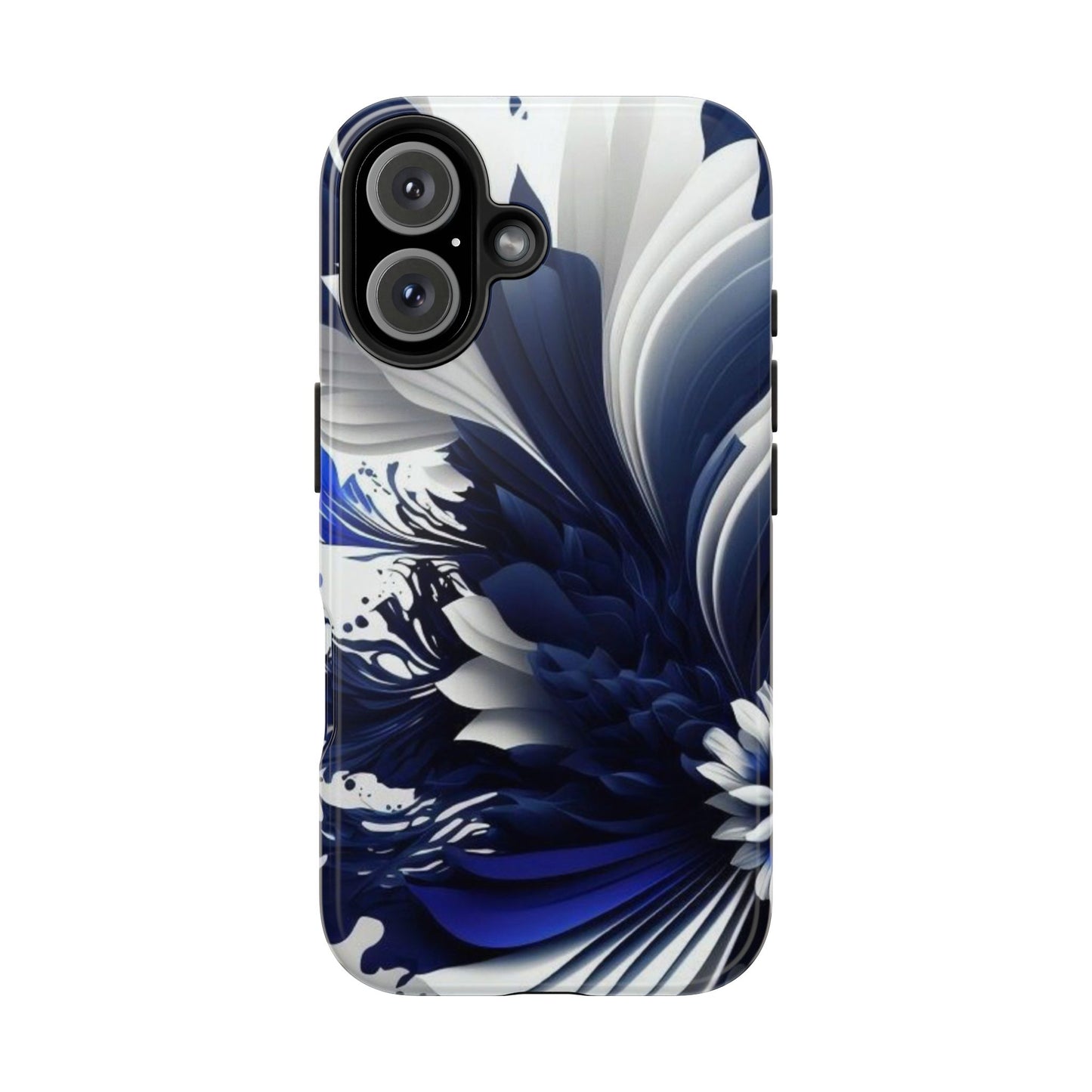 Blue & white abstract iPhone case cover, art phone accessory, cute phone protector, cellular case