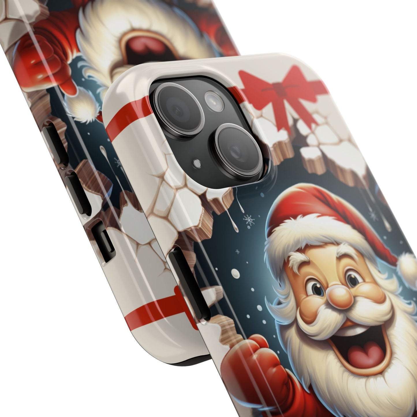 Cartoon Christmas Santa iPhone case. Compatible with iPhone models 11-16 including all mini, plus, pro & pro max. Custom phone case for smartphones. design for Girls, Woman