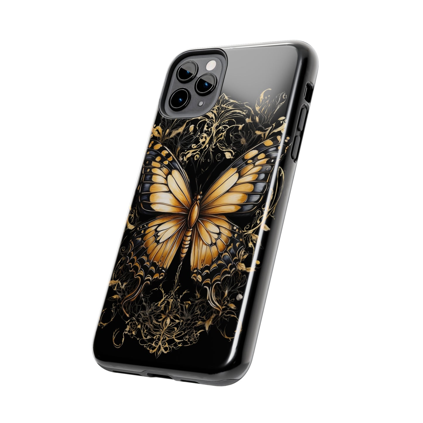 Beautiful black & gold butterfly/ Tough iPhone Case/ Nature
