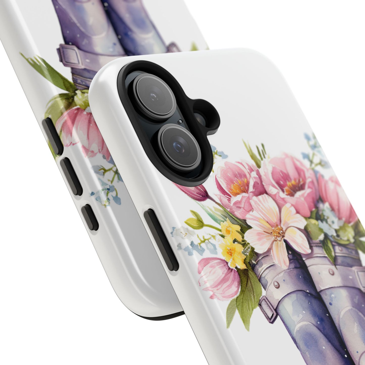 Custom purple rainboots & flowers Mother's day personalized iPhone Case