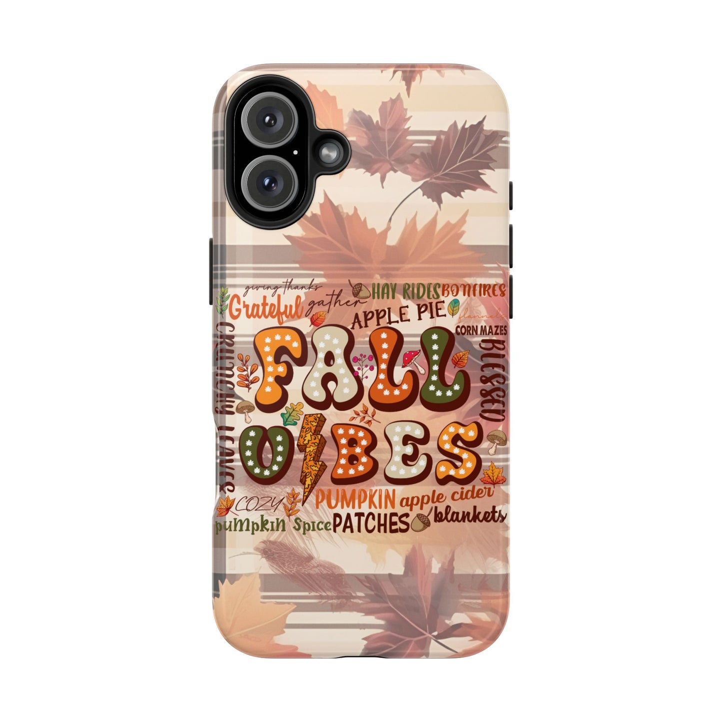 Fall Vibes iPhone 16 Case, Fall iPhone Cover, Festive Holiday Accessory, Cute fall Phone Protector, seasonal Tech