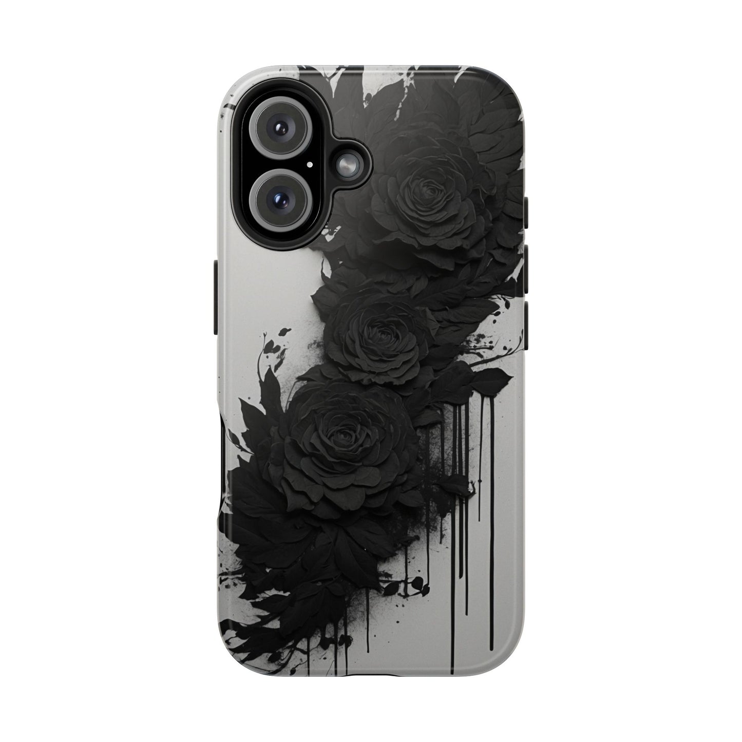 Black roses phone case iPhone 15 floral phone cover