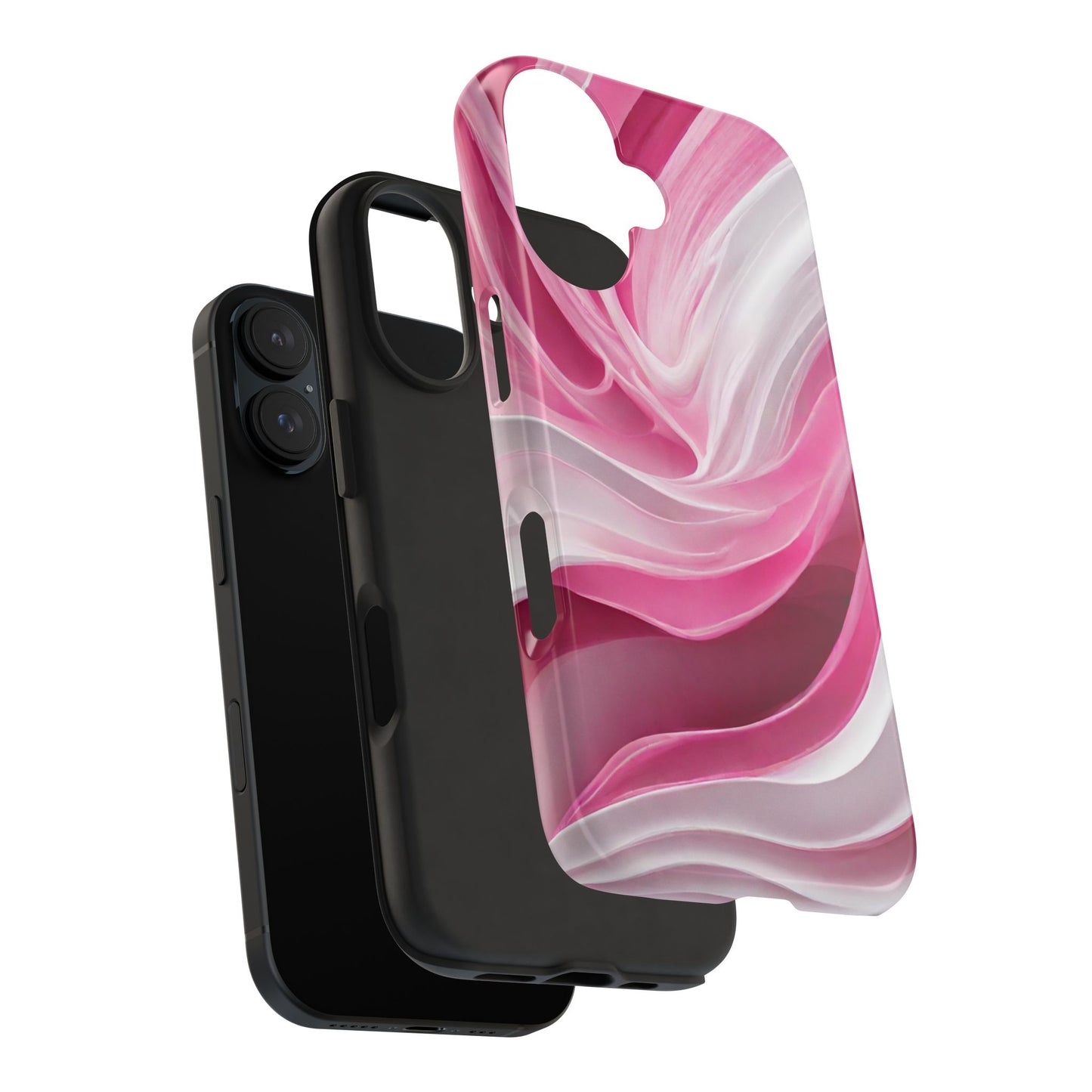Pink & white wave-abstract iPhone case-phone accessories