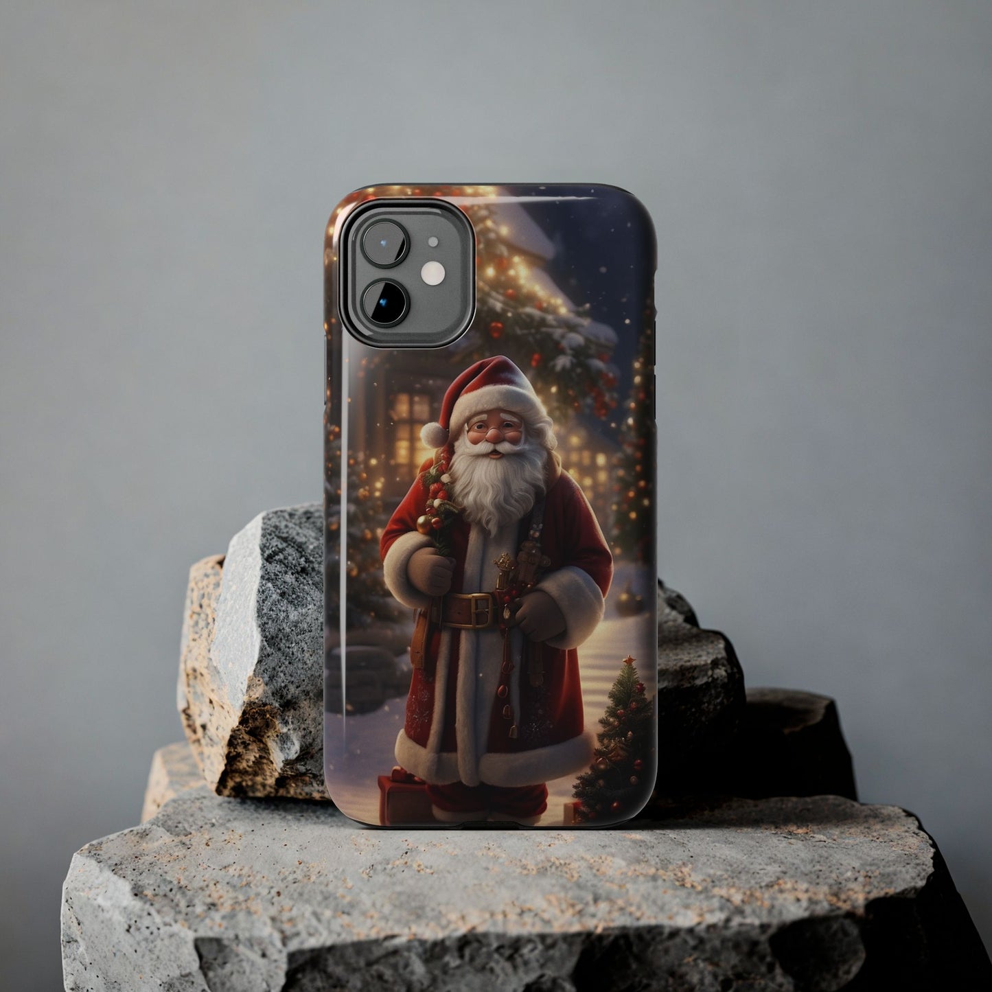 Vintage Christmas Santa iPhone case. Compatible with iPhone models 11-15 including all mini, plus, pro & pro max. Custom phone case for smartphones. design for Girls, Woman