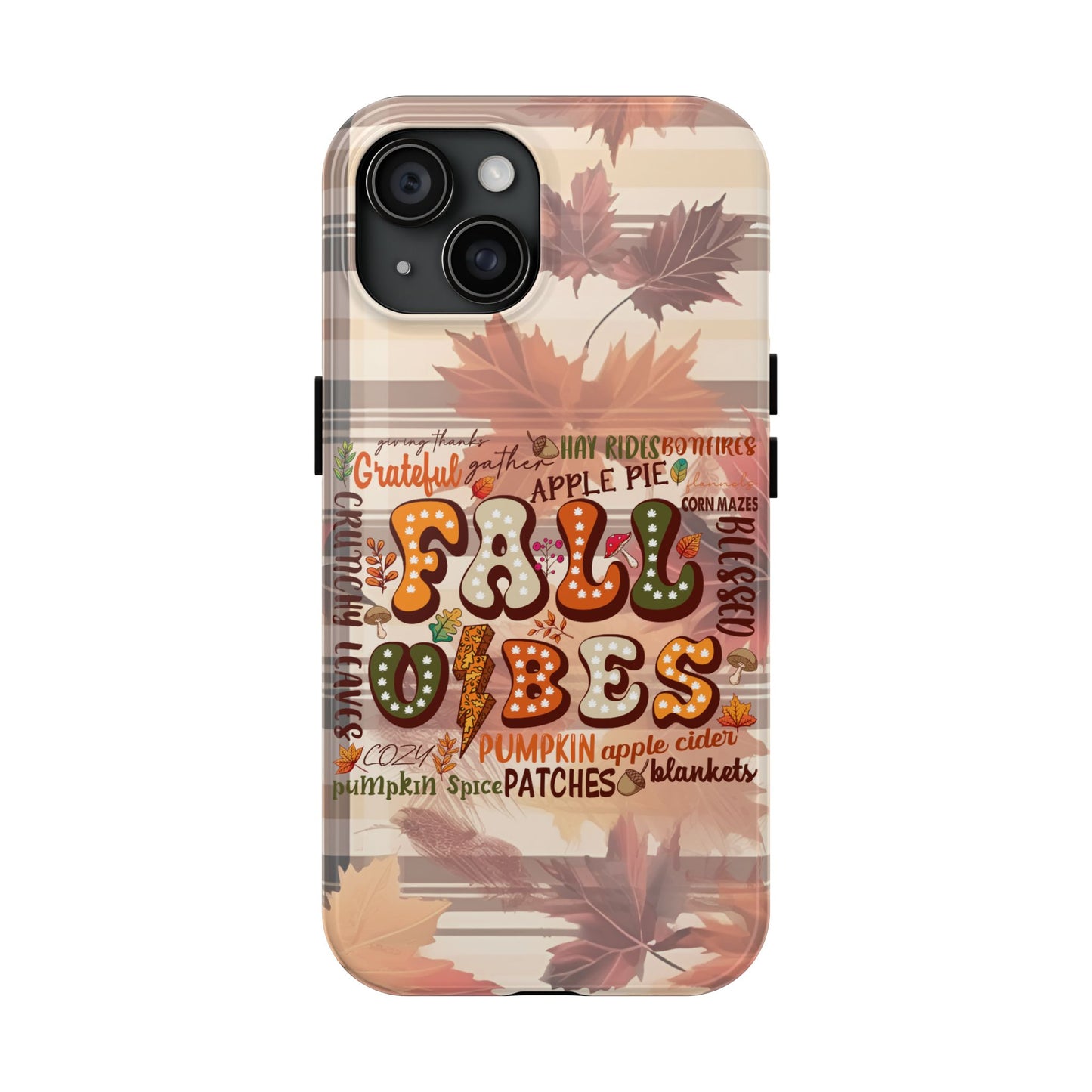 Fall Vibes iPhone 16 Case, Fall iPhone Cover, Festive Holiday Accessory, Cute fall Phone Protector, seasonal Tech