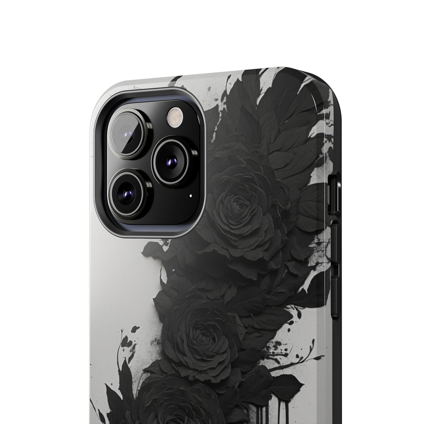Black roses phone case iPhone 15 floral phone cover