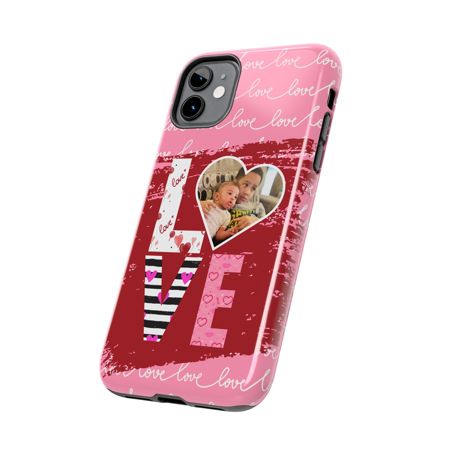 Personalized LOVE custom photo valentines style cute protective cover compatible with iPhone 15