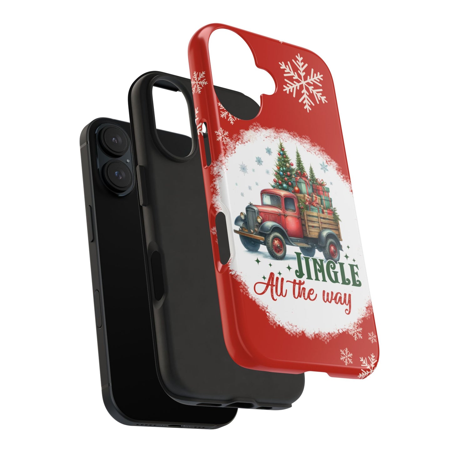 Christmas farm truck iPhone 16 Case, Christmas iPhone Cover, Festive Holiday Accessory, Cute Xmas Phone Protector, Winter Santa Tech