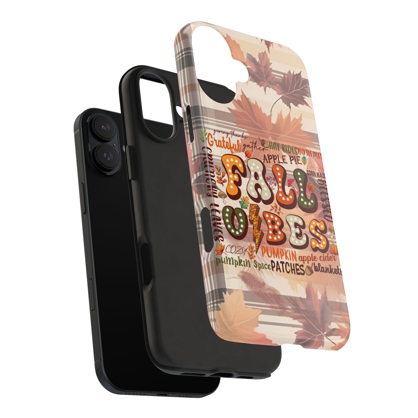 Fall Vibes iPhone 16 Case, Fall iPhone Cover, Festive Holiday Accessory, Cute fall Phone Protector, seasonal Tech
